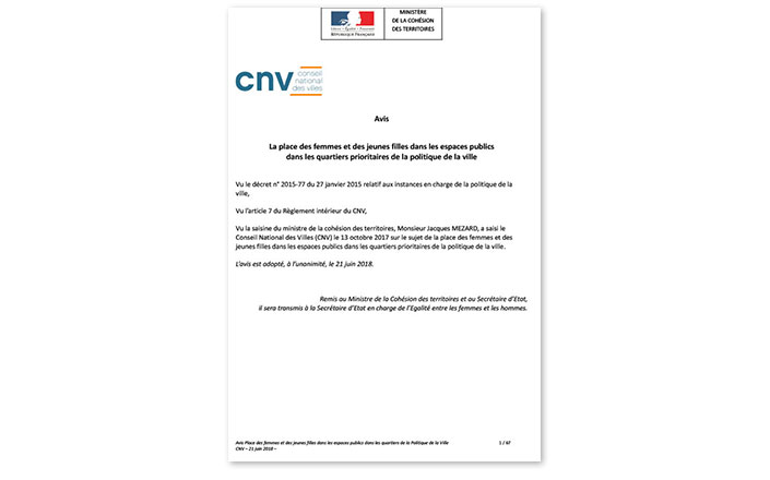 La place des femmes et des jeunes filles dans les espaces publics dans ...