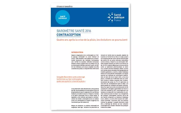 Baromètre santé publique 2016 : contraception