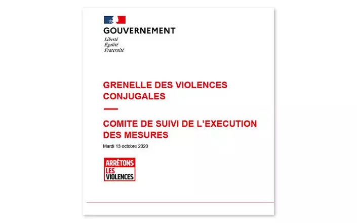 Grenelle des violences conjugales : comité de suivi de l'exécution des mesures, octobre 2020